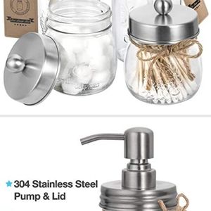 Mason jar 4 piece bathroom set in brushed nickel